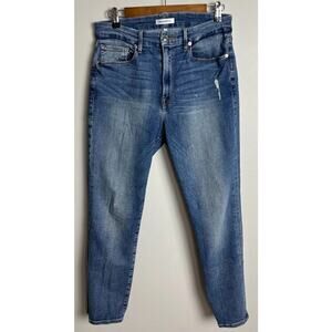 Good American Good Cuts Distressed Blue Jeans Size 10/30 Stretch Blue012 Women’s
